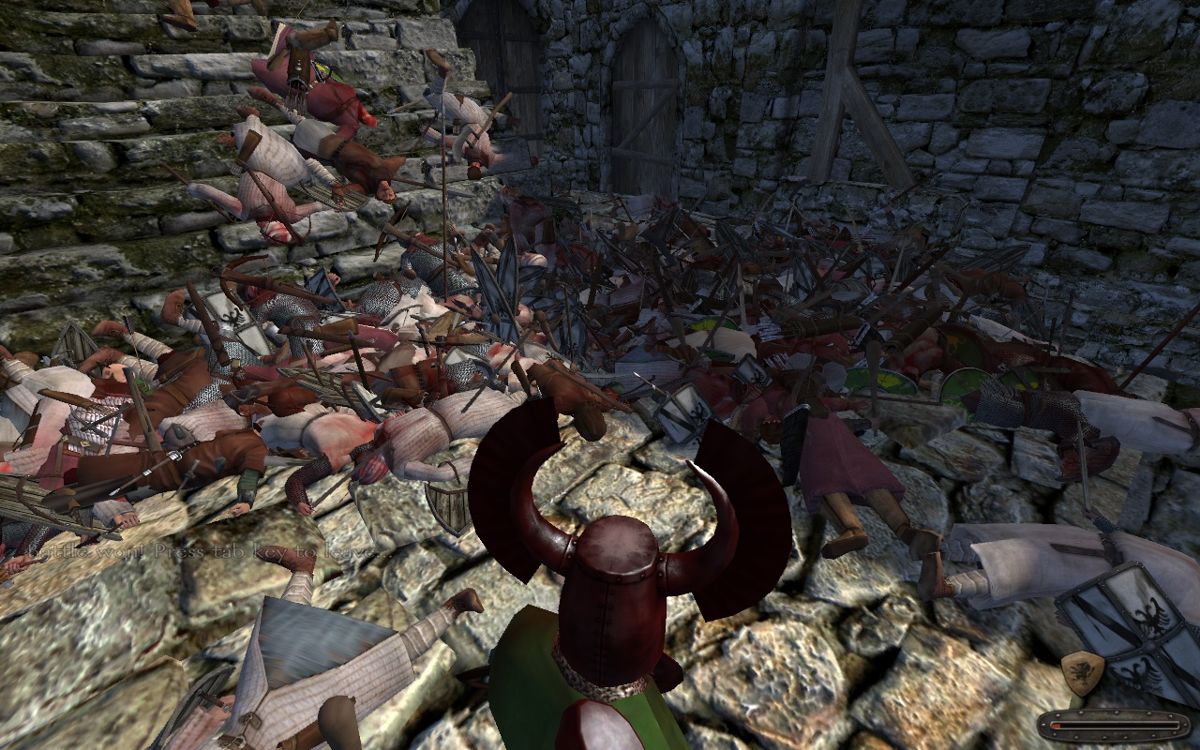 Mount & Blade (Windows) screenshot: The bloody aftermath of a huge fight.