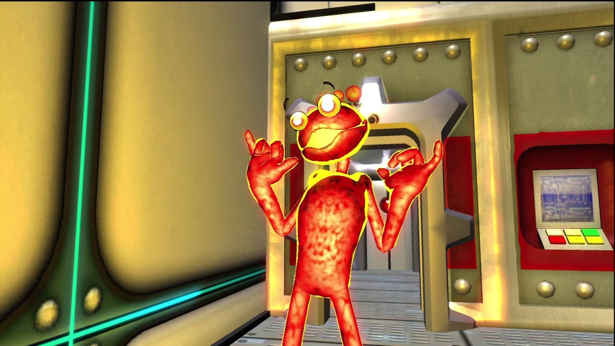 'Splosion Man (Xbox 360) screenshot: 'Splosion Man prepares for mayhem.