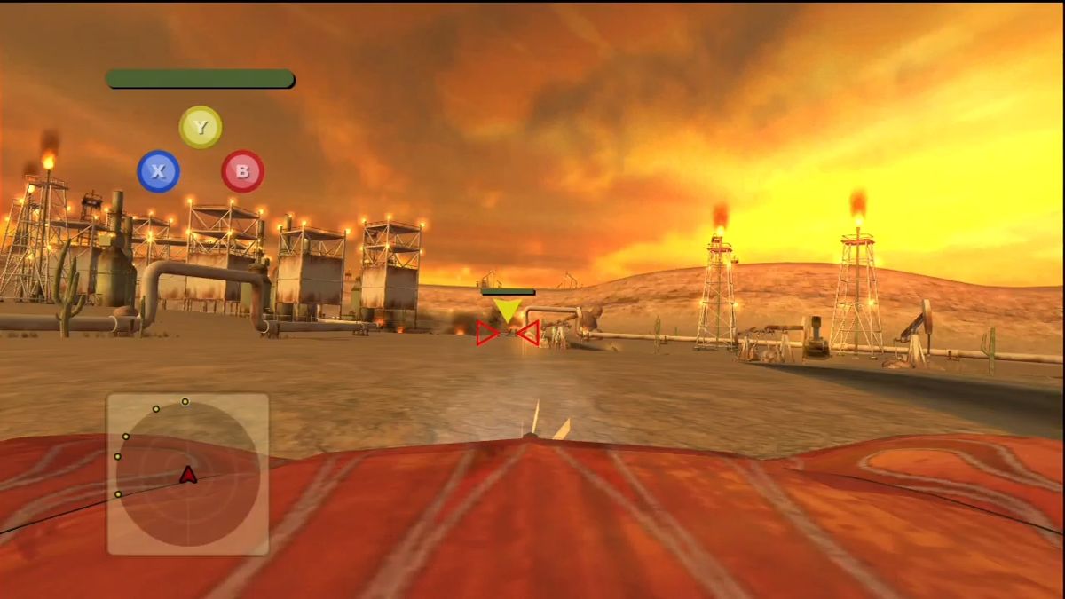 Vigilante 8: Arcade (Xbox 360) screenshot: First person view.