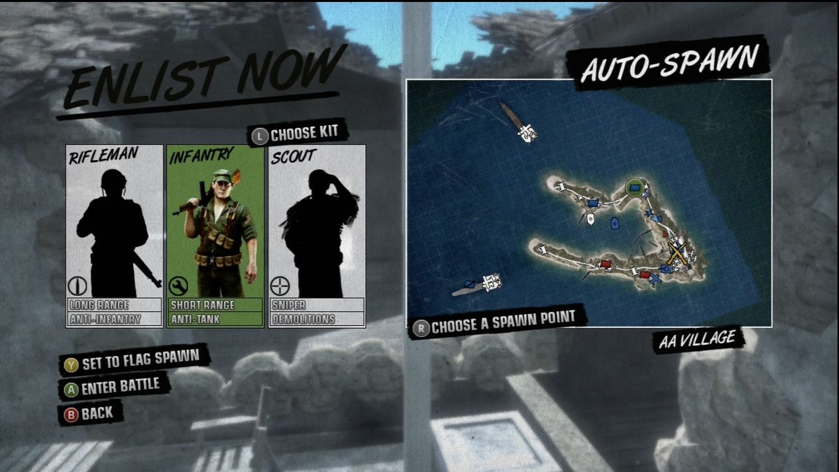 Battlefield 1943 (Xbox 360) screenshot: Pick your class.