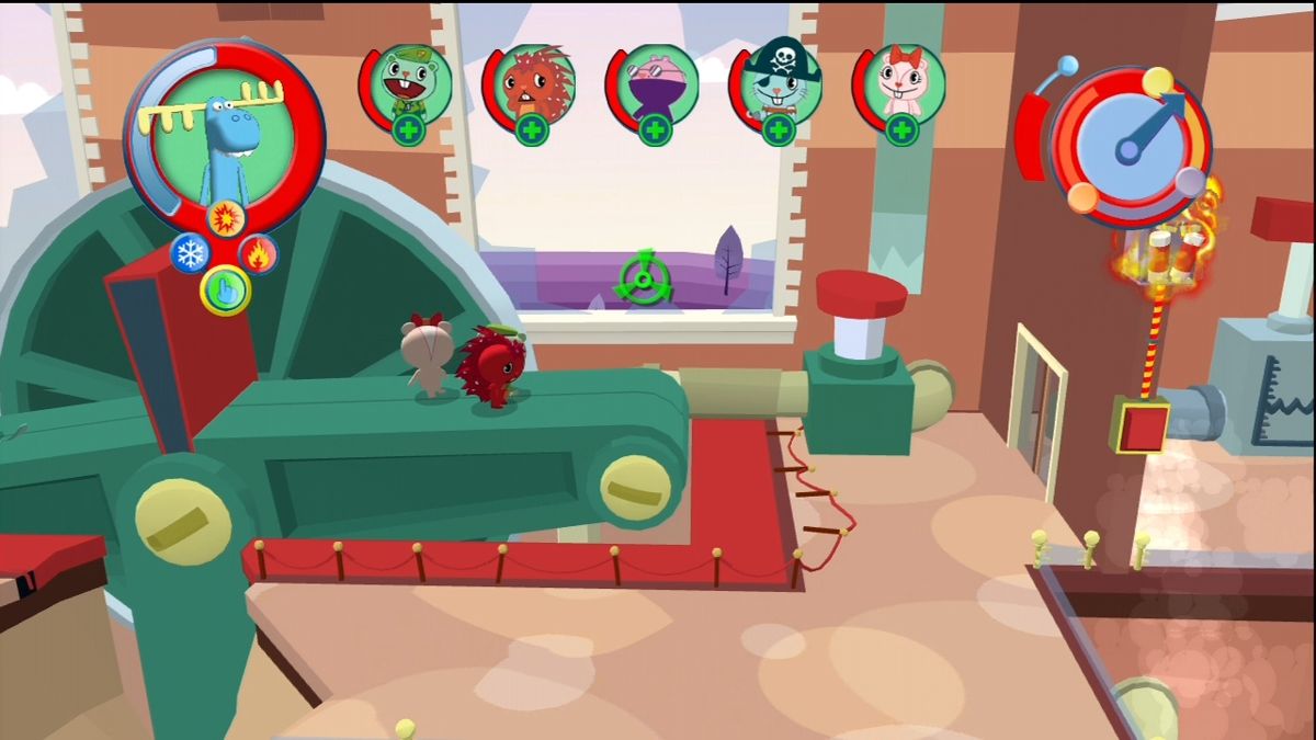 Happy Tree Friends: False Alarm (Xbox 360) screenshot: As Lumpy, direct your pals through the levels.