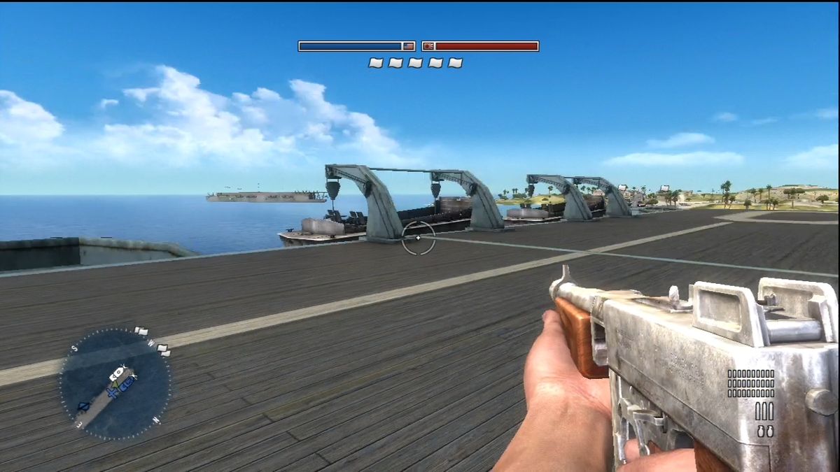 Battlefield 1943 (Xbox 360) screenshot: Spawning on the aircraft deck.