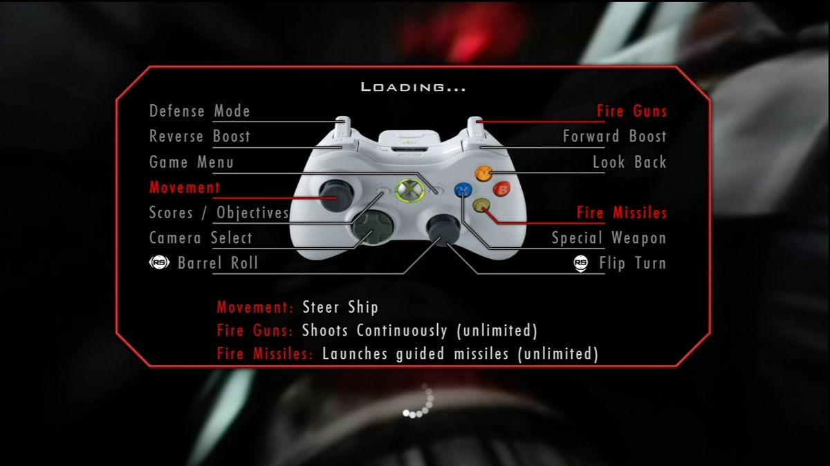 Battlestar Galactica (Xbox 360) screenshot: Xbox control layout.