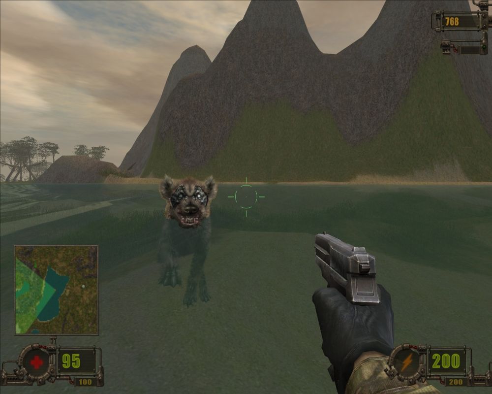 Vivisector: Beast Within (Windows) screenshot: One really nice feature: The enemies can swim - or in this case, doggy paddle.