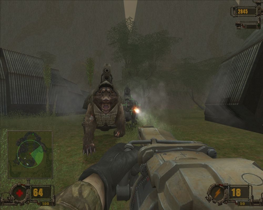 Vivisector: Beast Within (Windows) screenshot: Times have changed. Bears now come with cannons.