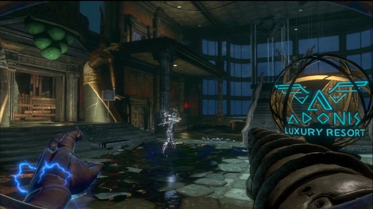 BioShock 2 (Xbox 360) screenshot: Big Sister incoming - prepare for a hard fight.