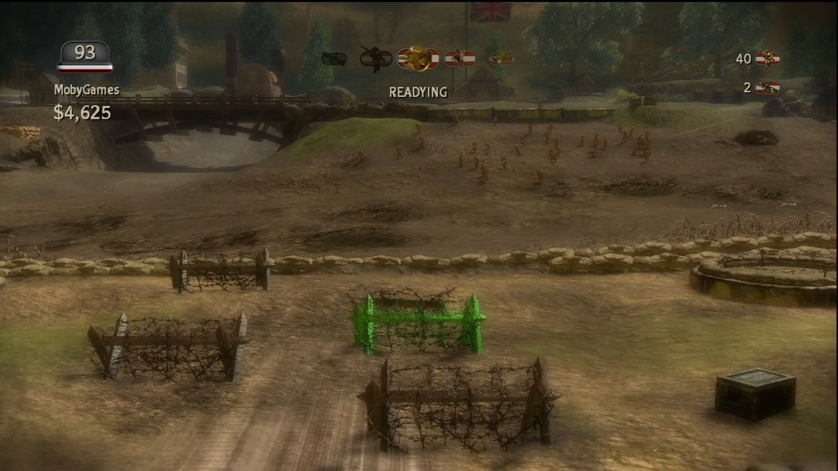 Toy Soldiers (Xbox 360) screenshot: Placing some fences to slow infantry.
