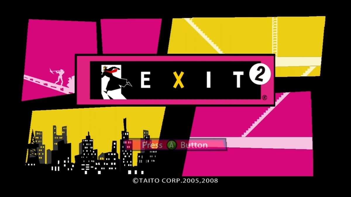 Exit 2 (Xbox 360) screenshot: Title screen.