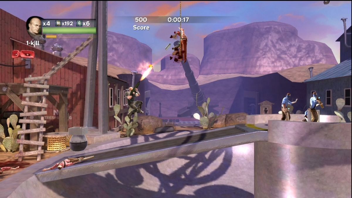Matt Hazard: Blood Bath and Beyond (Xbox 360) screenshot: Games got accidentally mixed up in this level.