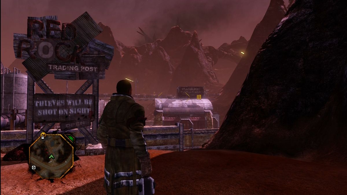 Red Faction: Guerrilla (Xbox 360) screenshot: Settlements have a frontier feel.