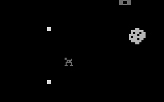 Star Ship (Atari 2600) screenshot: Lunar Lander in Black and White mode