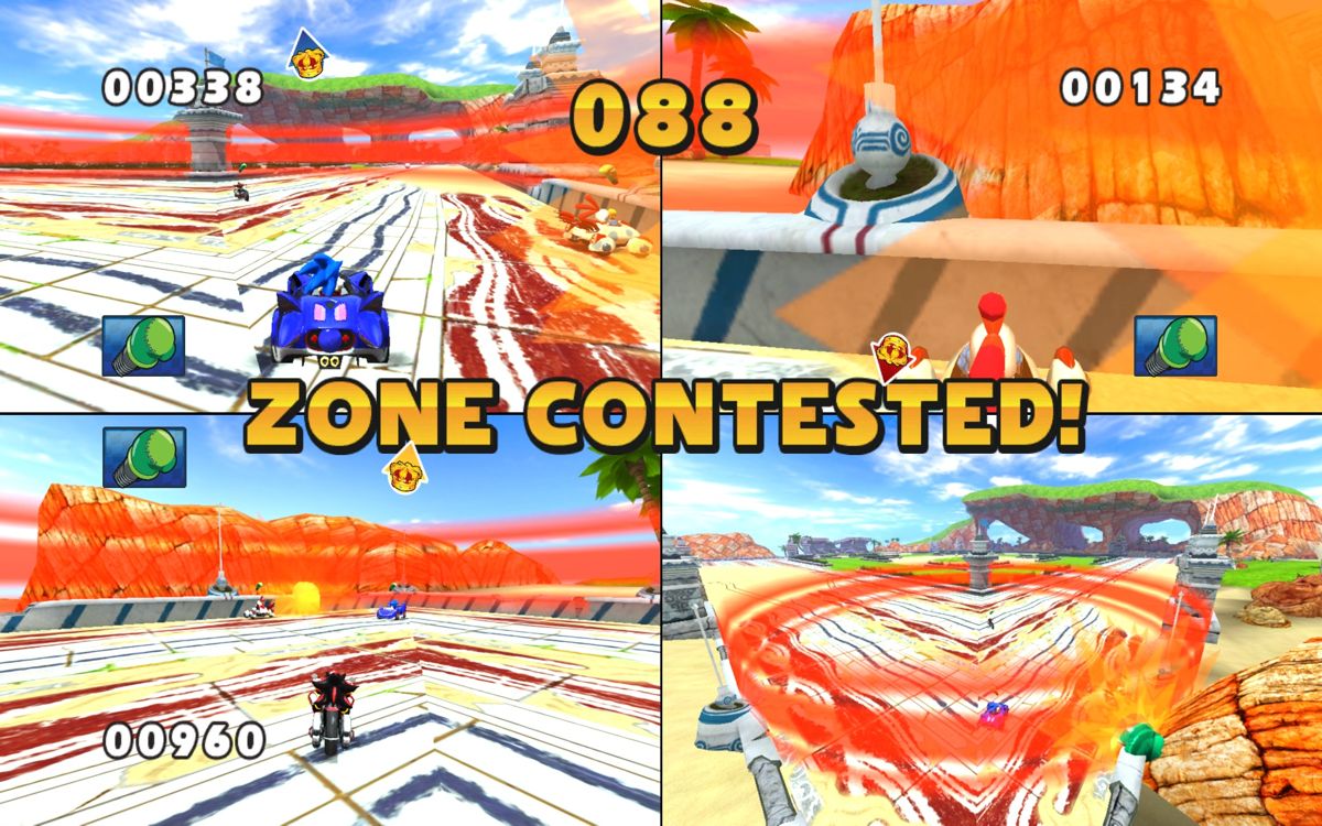 Sonic & SEGA All-Stars Racing (Windows) screenshot: King of the Hill with race-cars - very hard!