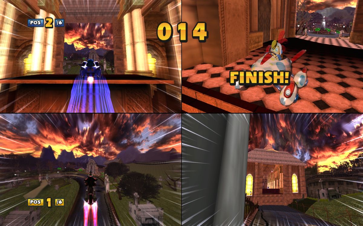 Sonic & SEGA All-Stars Racing (Windows) screenshot: Egg-man or Player 2 already one the race.