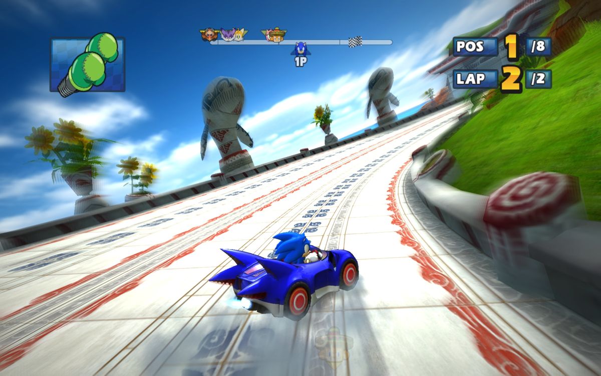 Sonic & SEGA All-Stars Racing (Windows) screenshot: Drifting is the main way to get a boost.