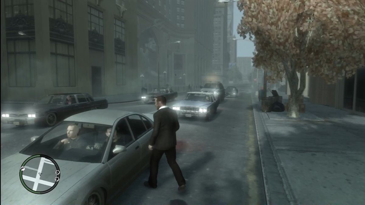 Grand Theft Auto IV (Xbox 360) screenshot: Weather effects occur, like fog and rain.