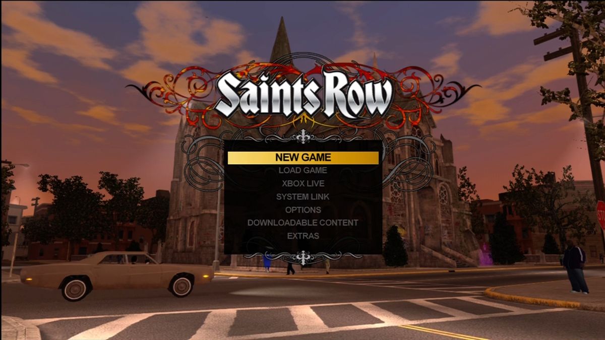 Saints Row (Xbox 360) screenshot: Title screen.