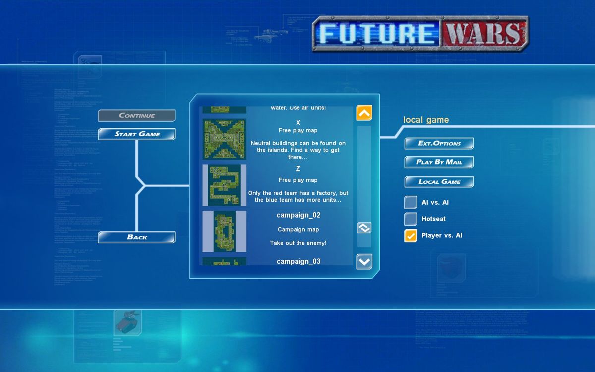 Future Wars (Windows) screenshot: Another easy to use menu