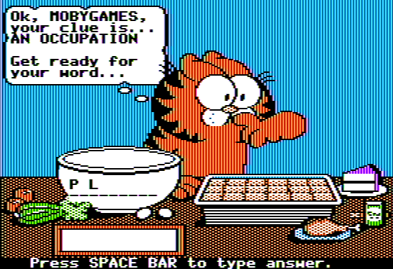 Garfield: Eat Your Words (Apple II) screenshot: It's an Occupation