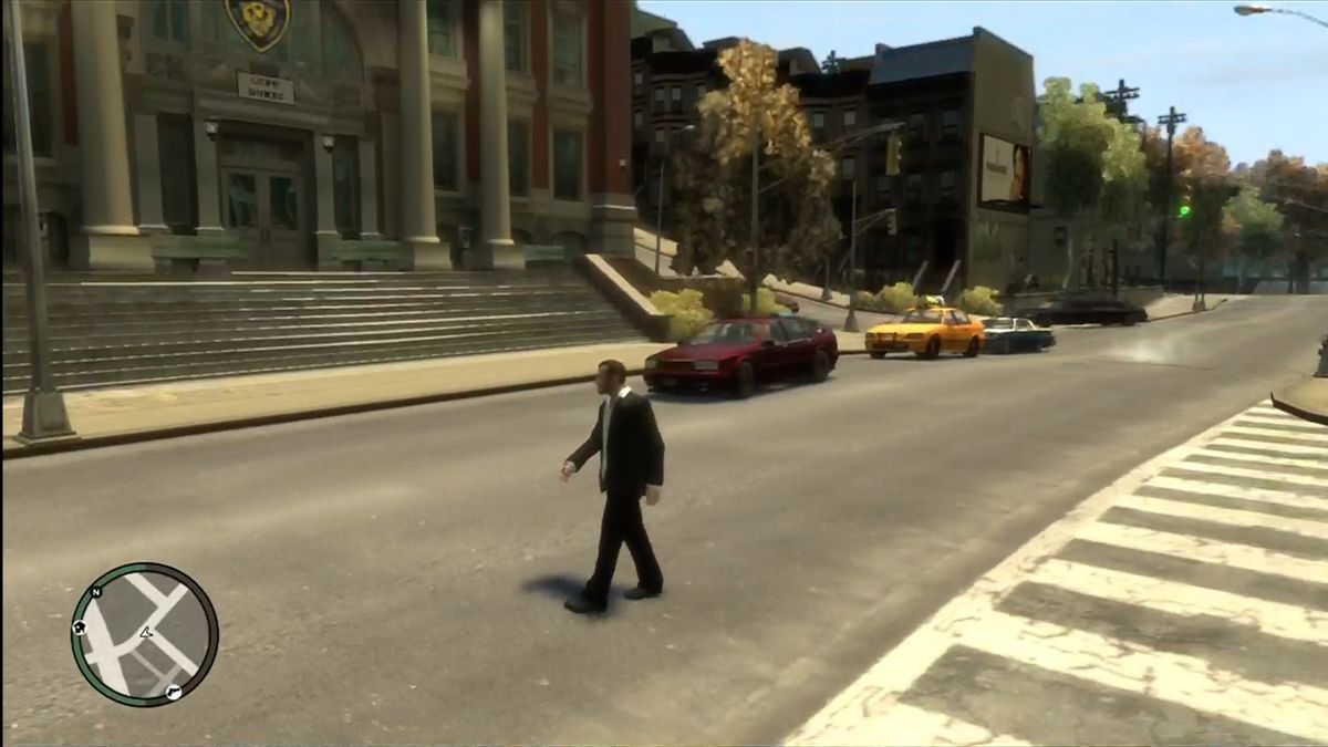Grand Theft Auto IV (Xbox 360) screenshot: Taking an autumn stroll.
