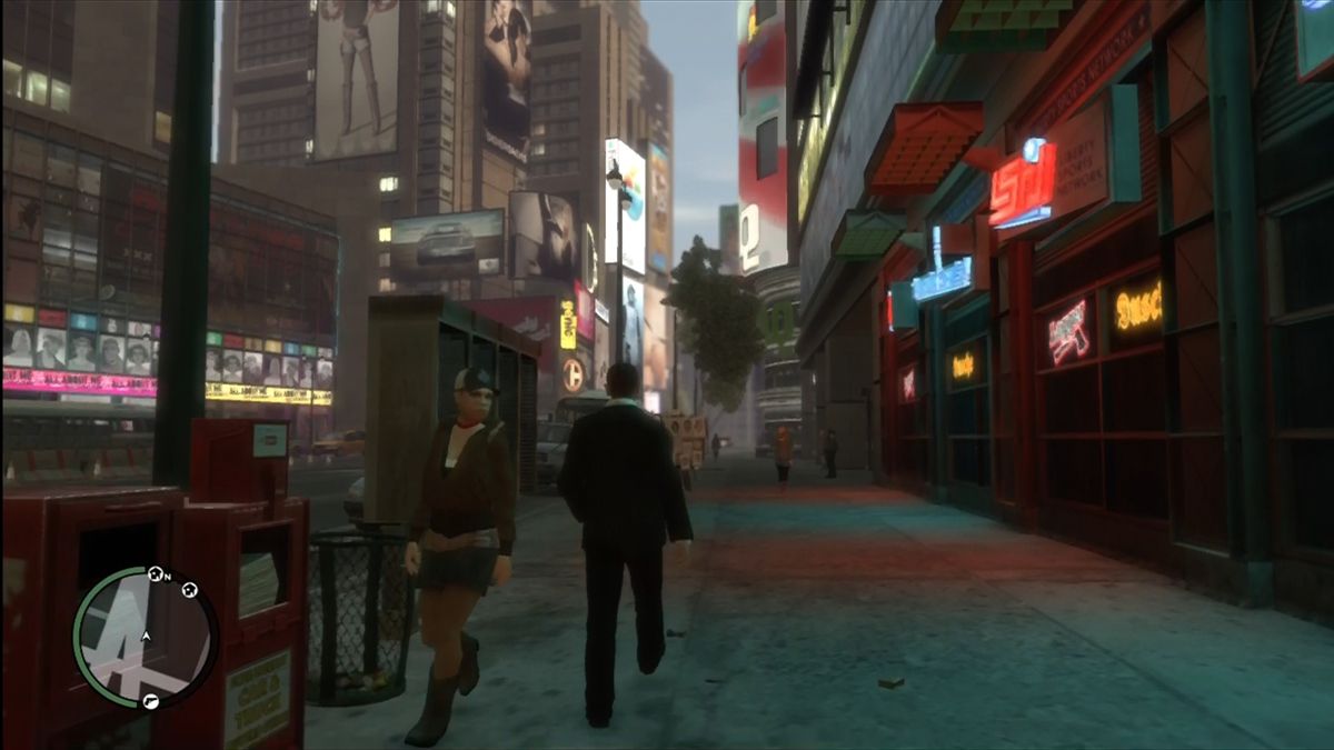 Grand Theft Auto IV (Xbox 360) screenshot: Liberty City's version of Broadway.