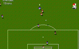 Sensible World of Soccer: European Championship Edition (DOS) screenshot: During the match