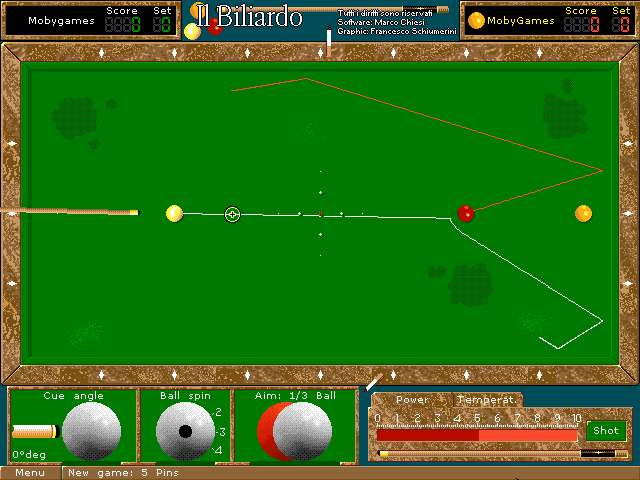 Biliardo 2 (DOS) screenshot: 5 Pins