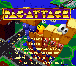 Pac-Attack (SNES) screenshot: Title screen.