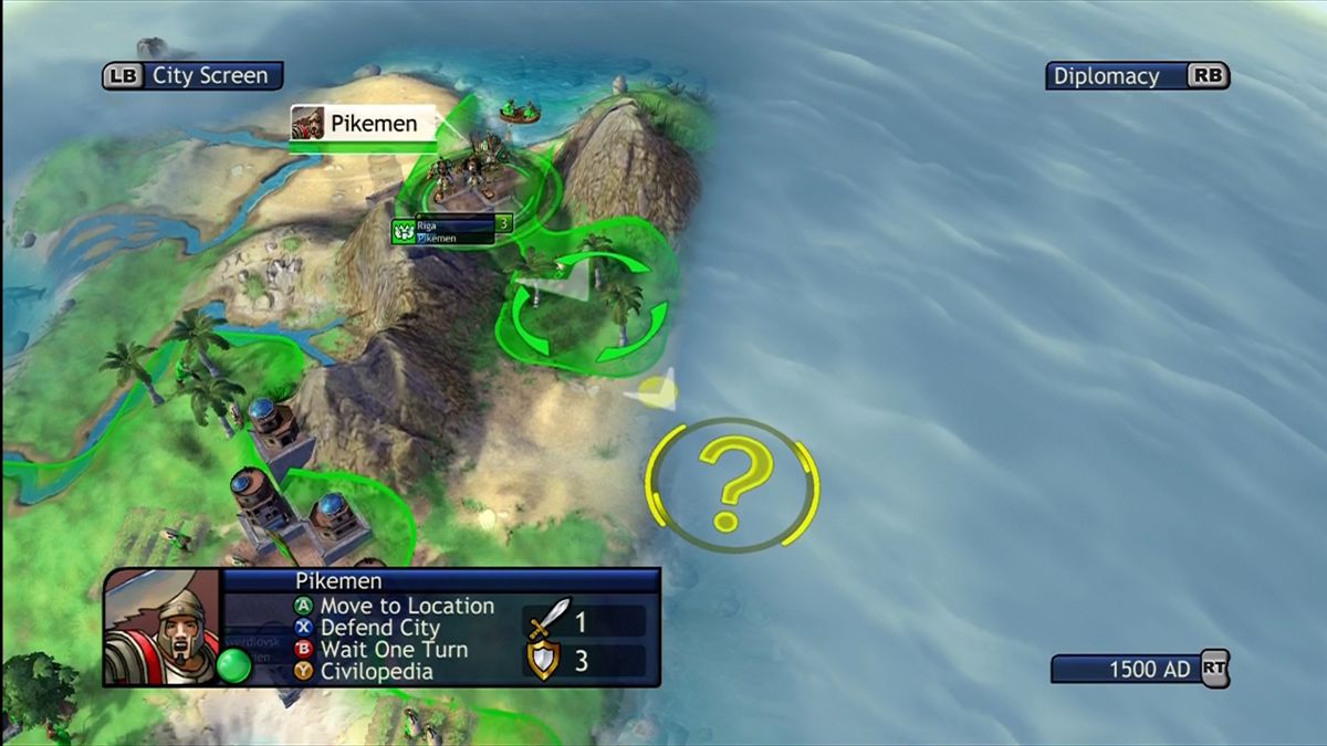 Sid Meier's Civilization: Revolution (Xbox 360) screenshot: Moving units.