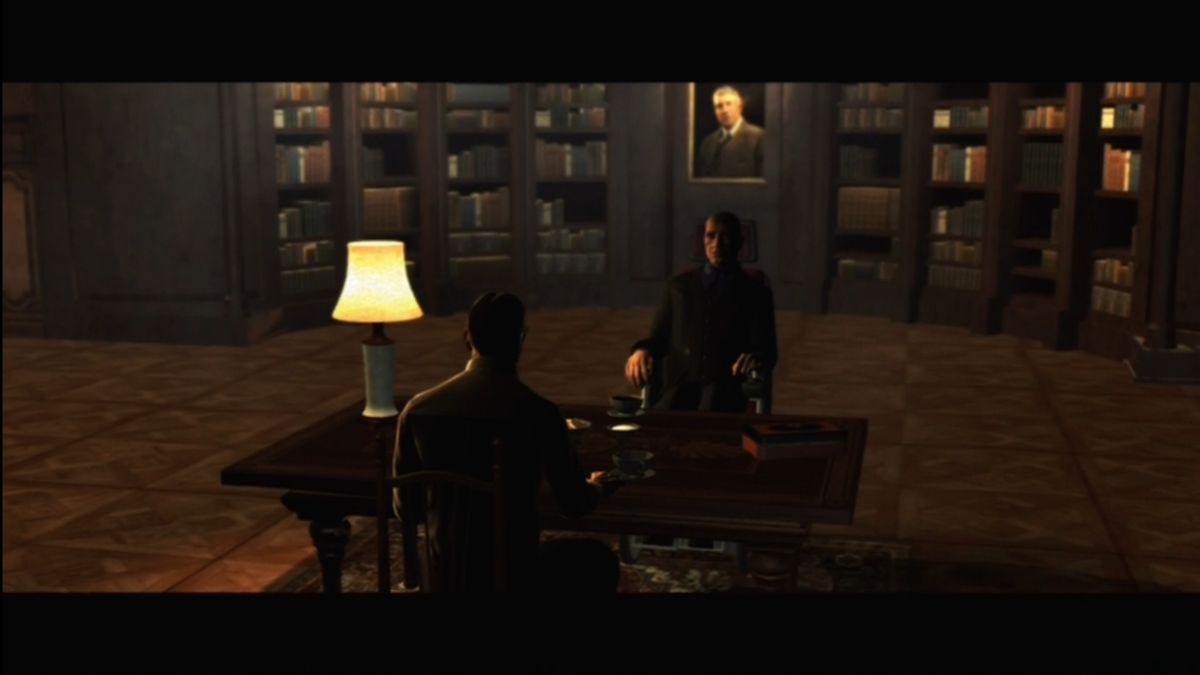Hitman: Blood Money (Xbox 360) screenshot: Each of 47's missions are set up as a past story in this reporter's interview.