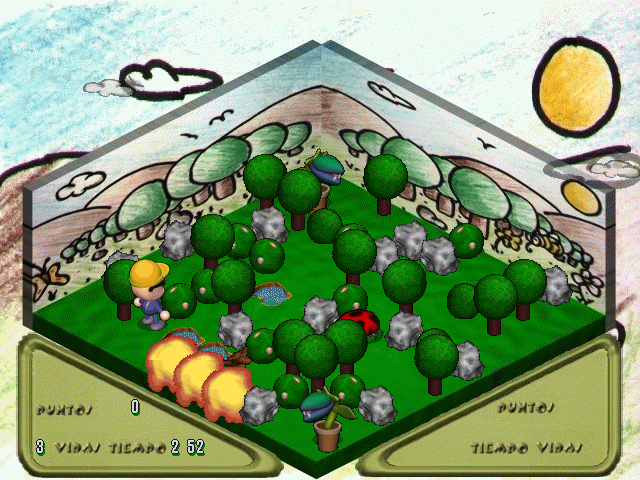 Isometric Bomber (DOS) screenshot: Level 1-1