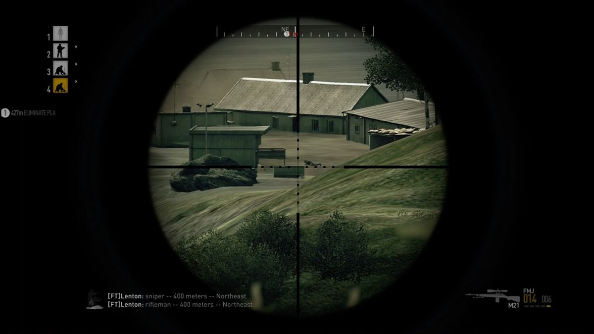 Operation Flashpoint: Dragon Rising (Xbox 360) screenshot: Sniping from a respectable distance.