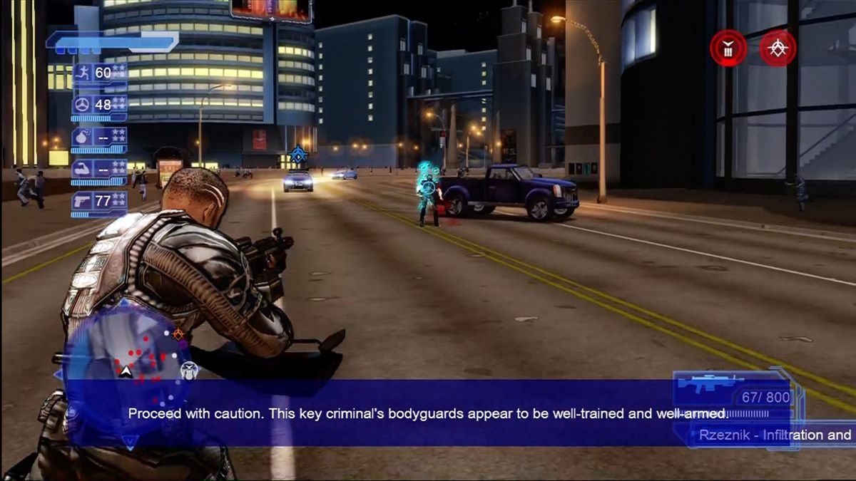 Crackdown (Xbox 360) screenshot: Defeated enemies drop XP orbs based on how you killed them.
