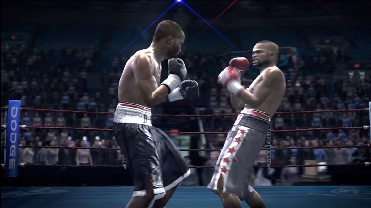 Fight Night Round 3 (Xbox 360) screenshot: Hold down the left trigger to duck and weave.