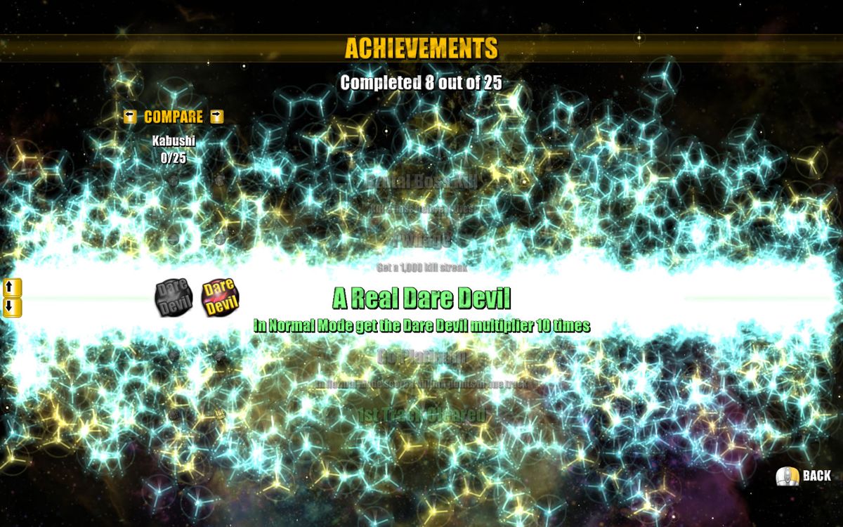 Beat Hazard (Windows) screenshot: In-game achievements for the Steam version of the game, using Steamworks