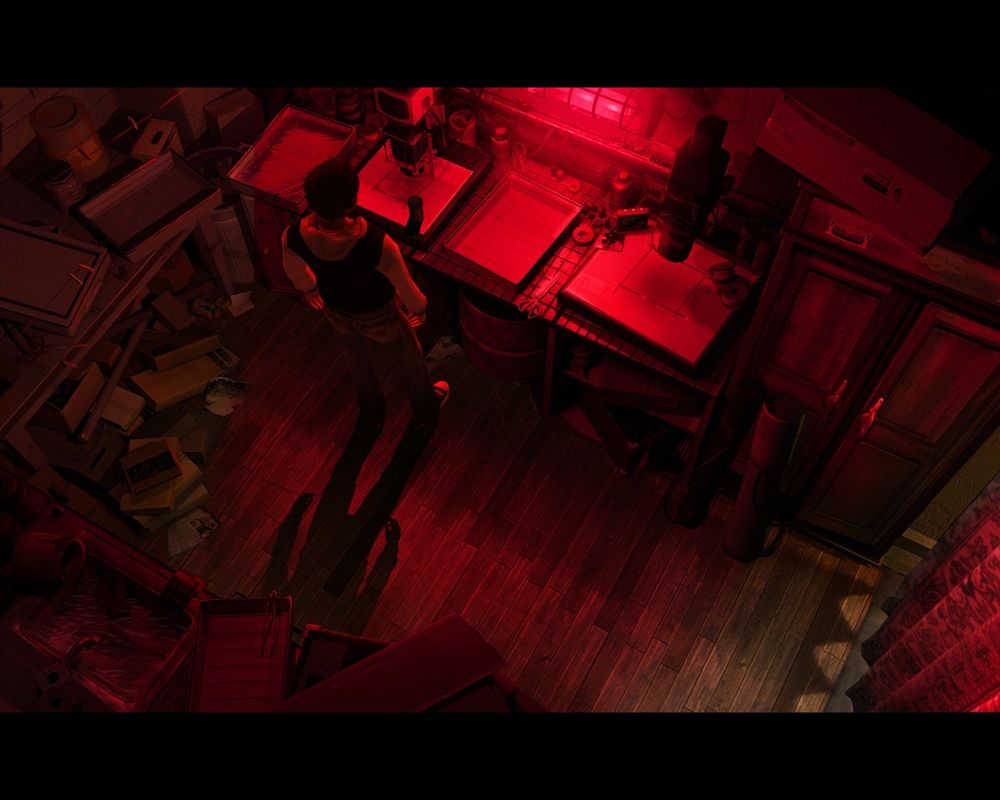 Black Mirror II: Reigning Evil (Windows) screenshot: Making a photo in laboratory