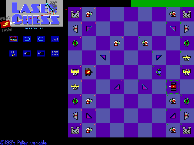 Laser Chess (DOS) screenshot: Where to go?