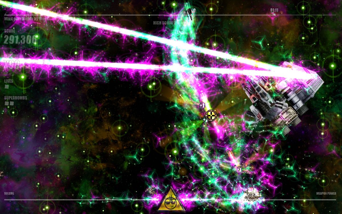 Beat Hazard (Windows) screenshot: Those lasers kill you right away.