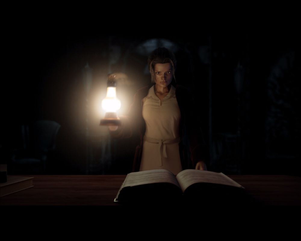 Black Mirror II: Reigning Evil (Windows) screenshot: Samuel's wife finds a book