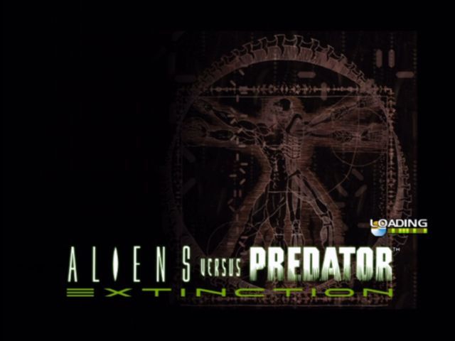 Aliens Versus Predator: Extinction (Xbox) screenshot: Loading screen parodies da Vinci.