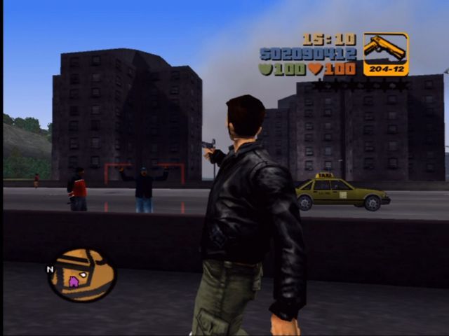 Rockstar Games Double Pack: Grand Theft Auto (Xbox) screenshot: Xbox targeting mechanic.