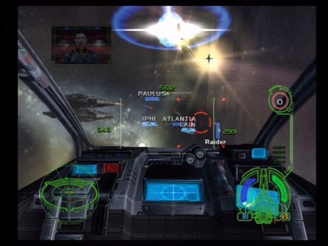 Battlestar Galactica (Xbox) screenshot: Optional cockpit view.