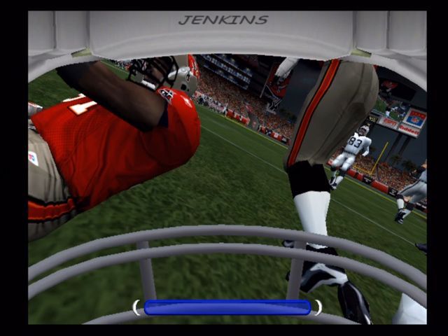 ESPN NFL Football (Xbox) screenshot: Taking a first-person tumble.