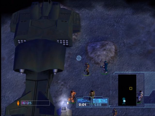 Aliens Versus Predator: Extinction (Xbox) screenshot: New units are delivered from the dropship.