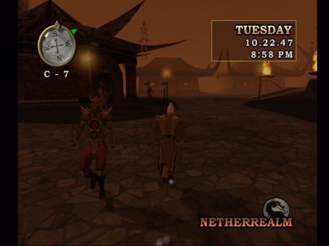 Mortal Kombat: Deception (Xbox) screenshot: Roaming around the RPG-like Konquest mode.
