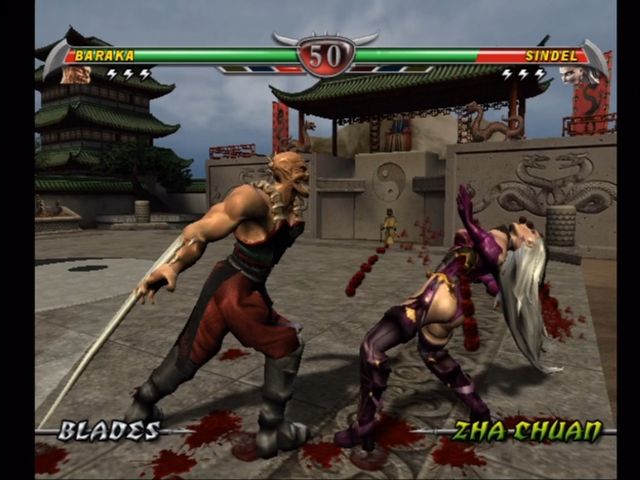 Mortal Kombat: Deception (Xbox) screenshot: Baraka's back.