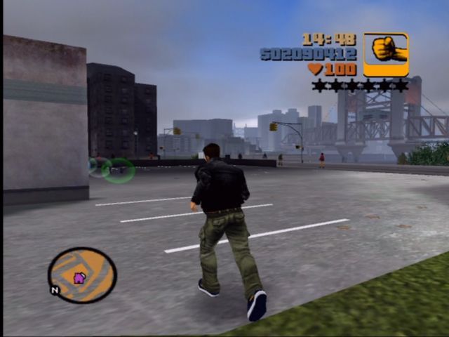 Rockstar Games Double Pack: Grand Theft Auto (Xbox) screenshot: On foot in GTA 3.