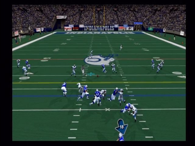 ESPN NFL Football (Xbox) screenshot: Executing a passing play.