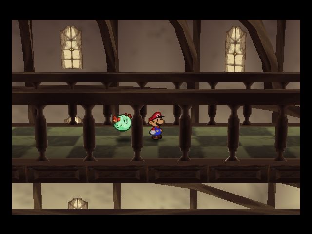 Paper Mario (Nintendo 64) screenshot: Inside Tubba Blubba's Castle.