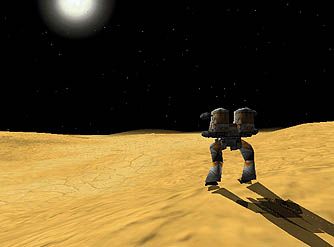 Starsiege (Windows) screenshot: Moonlight patrol - desert planet