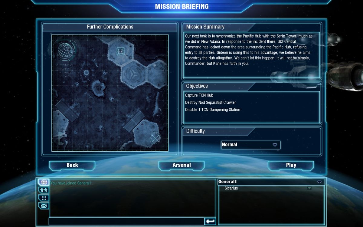 Command & Conquer 4: Tiberian Twilight (Windows) screenshot: The mission briefing is very simple this time around.